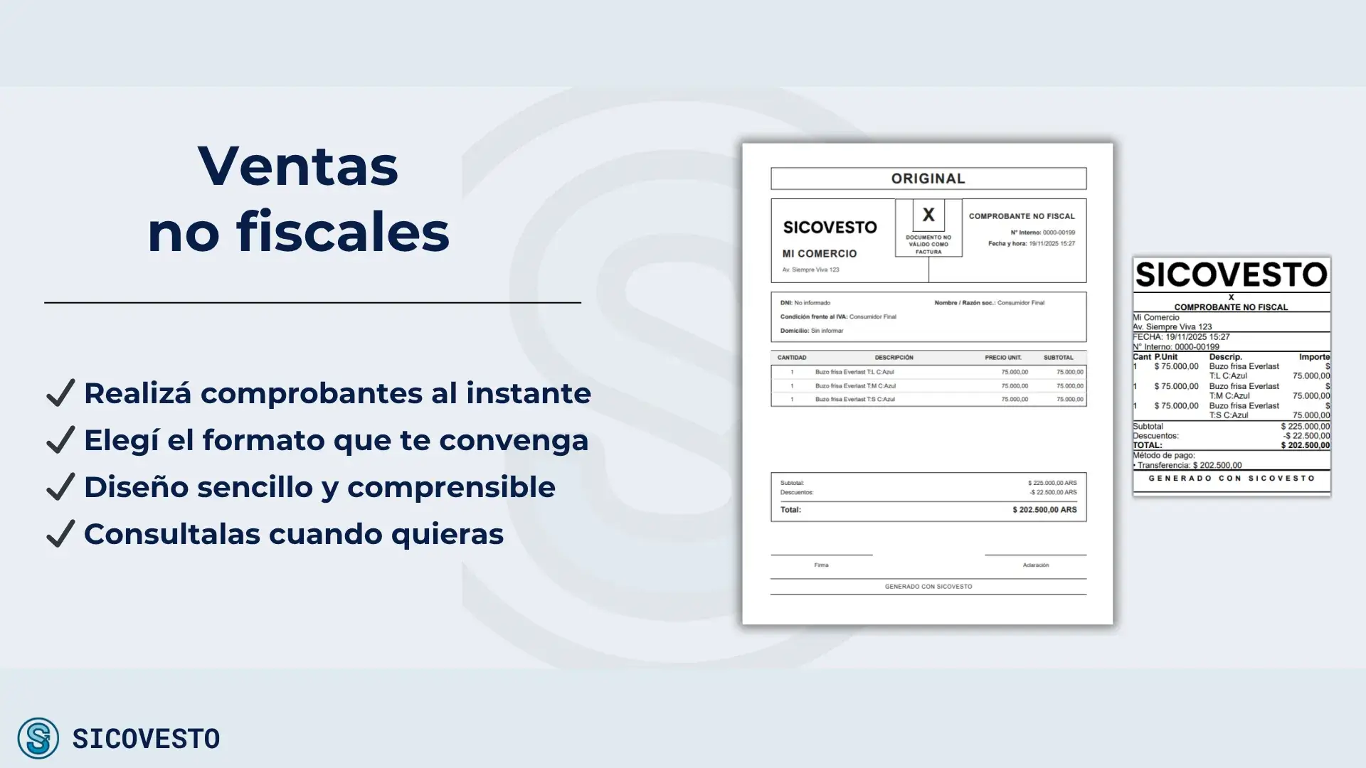 Tickets de cambio sin importe