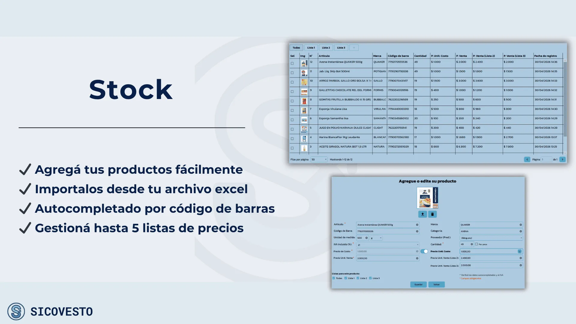 Stock en tiempo real