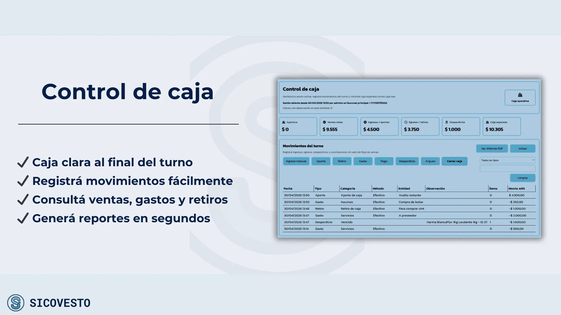 Control de caja completo
