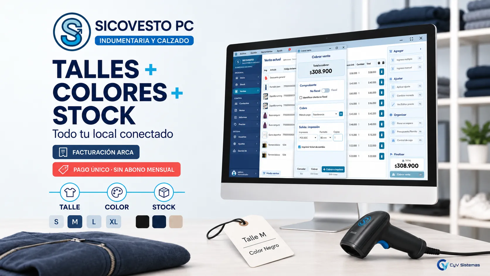 SICOVESTO Indumentaria: talles, colores y stock